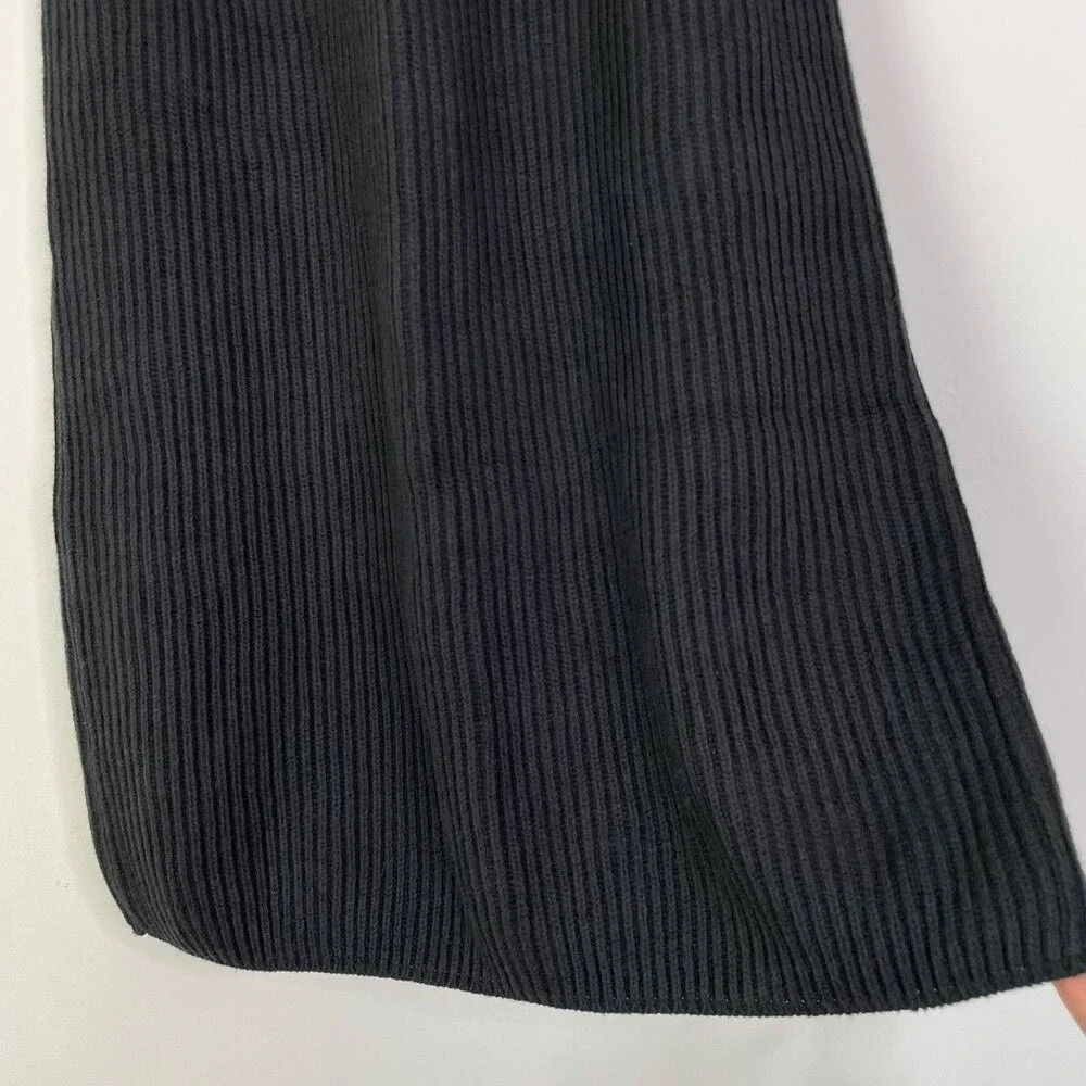 Everlane The Organic Cotton Sweater Midi Skirt‎ Size XXS Black Ribbed Knit NWT
